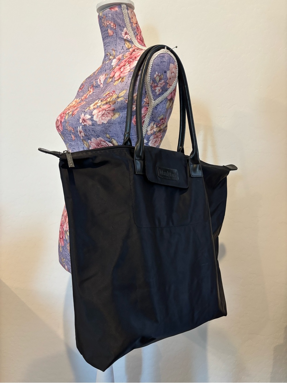 Vintage MaxMara Black Nylon Tote Bag